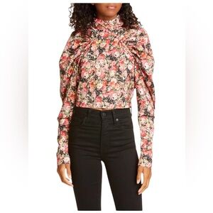 ROTATE BIRGER CHRISTENSEN
Floral Printed Top W/puff Sleeves Size 8